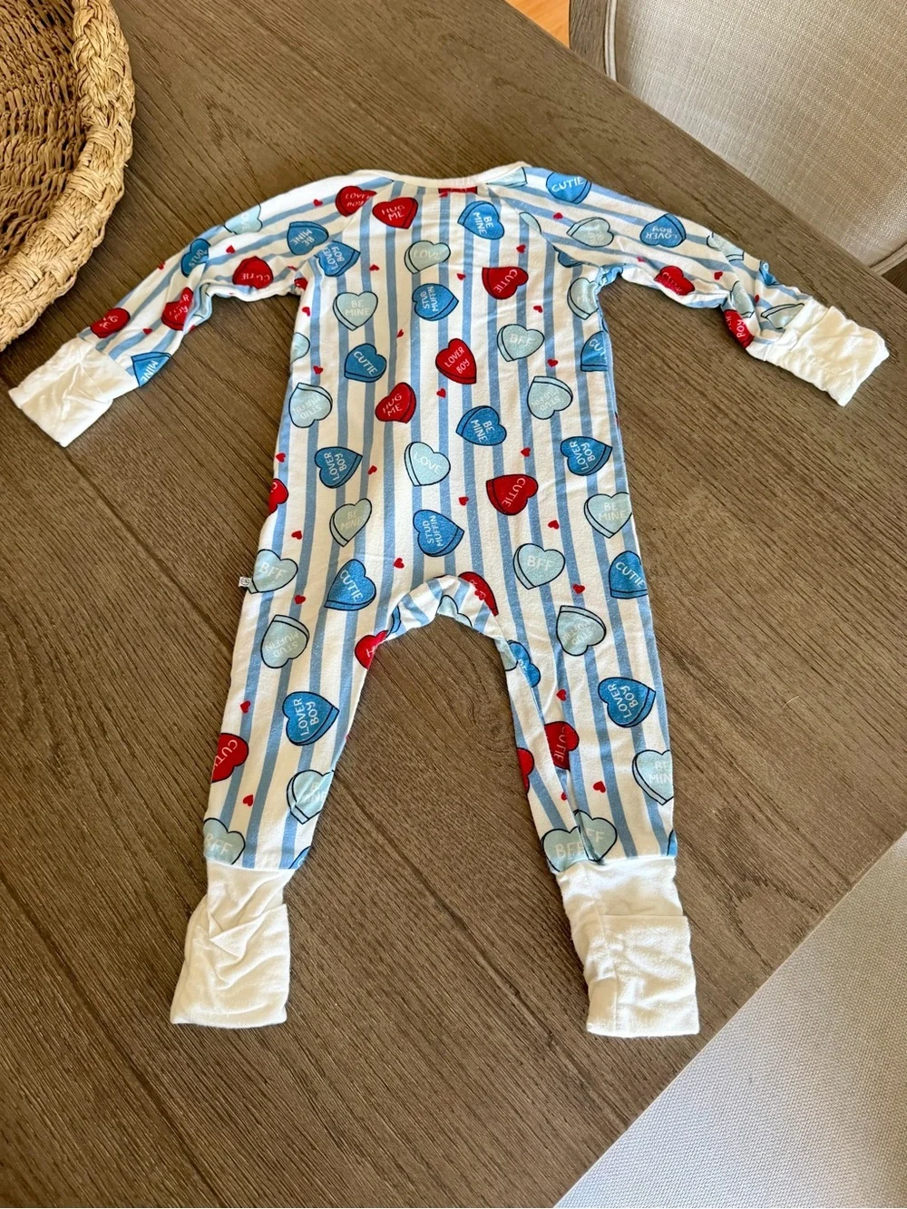 Caden Lane - Valentine’s Day Boys Convertible Zip Romper - 3-6 Months!
